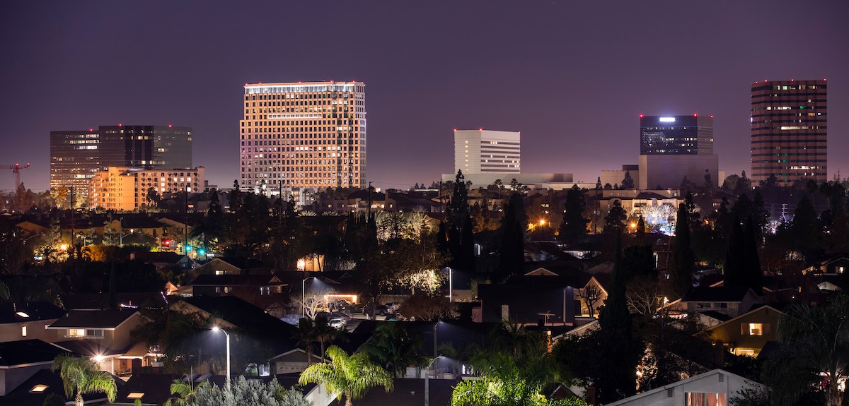 downtown costa mesa skyline